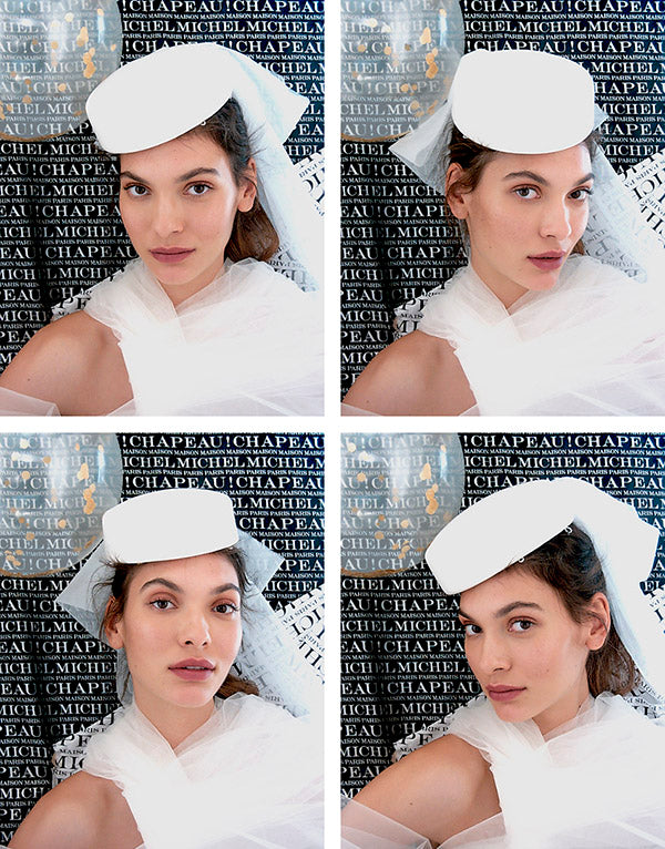 Jacqueline - pillbox en feutre de lapin et taffetas blanc.