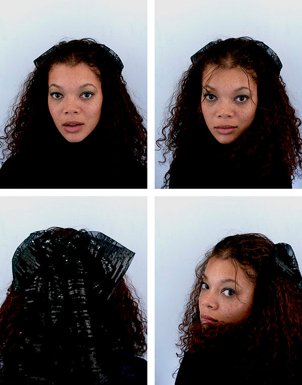 Wicole - barette avec un nœud noir en tulle et sequins