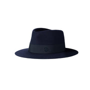 André - fedora en feutre de lapin bleu marine, waterproof.