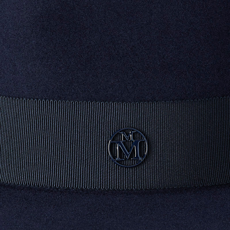 André - fedora en feutre de lapin bleu marine, waterproof.