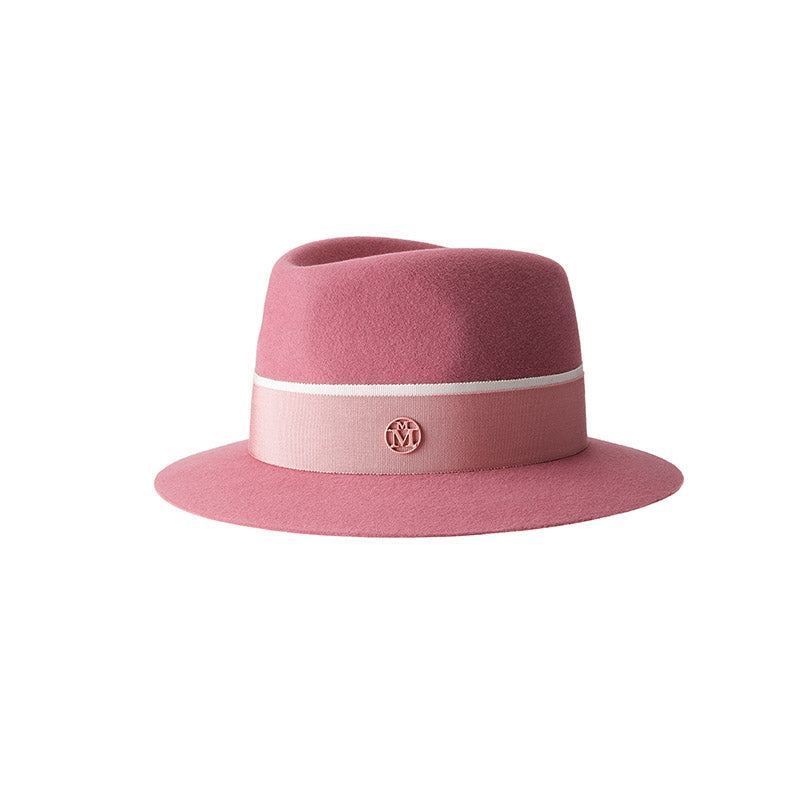 André - chapeau fedora enfant en feutre rose.