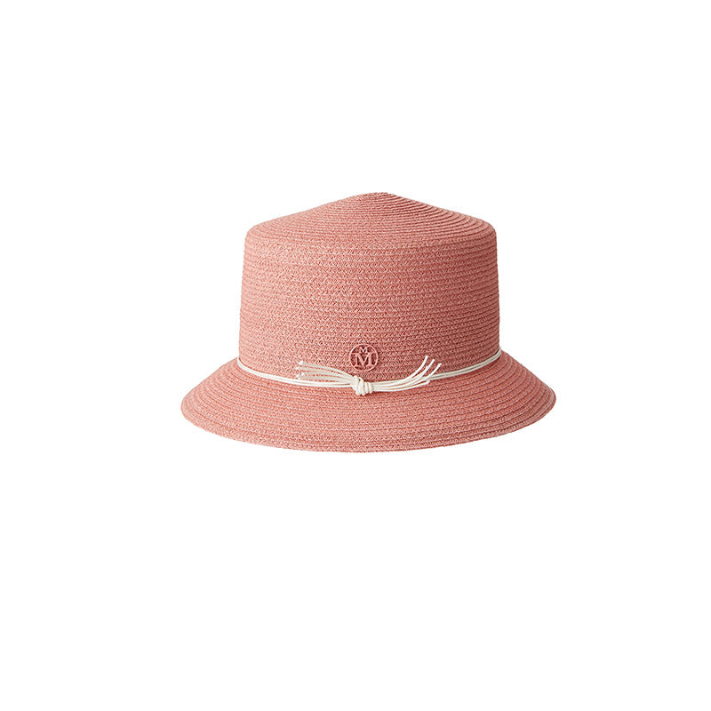 Arsene - chapeau bob en paille rose pour enfant.