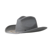 Austin - Chapeau cowboy en denim patchwork brodé de strass.