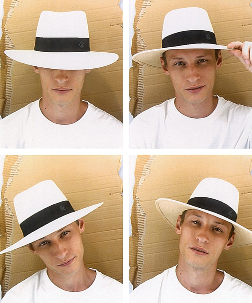 Charles - fedora en paille panama et gros grain bleu marine.