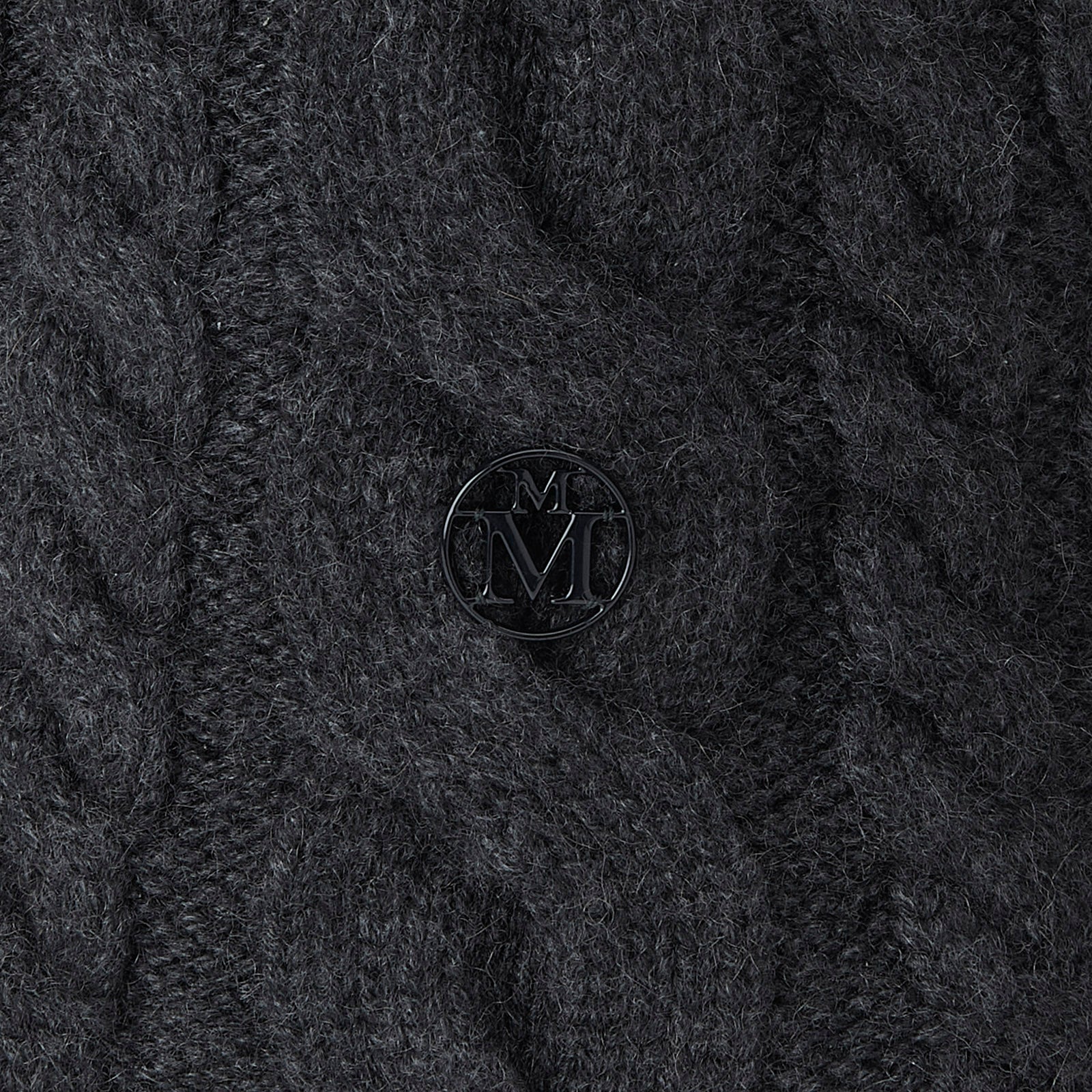Clem - Bonnet en tissu cachemire gris charbon.