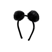Heidi - Accessoire de tête en fausse fourrure noire.
