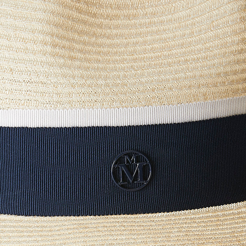 Henrietta - fedora en chanvre et gros grain bleu marine.