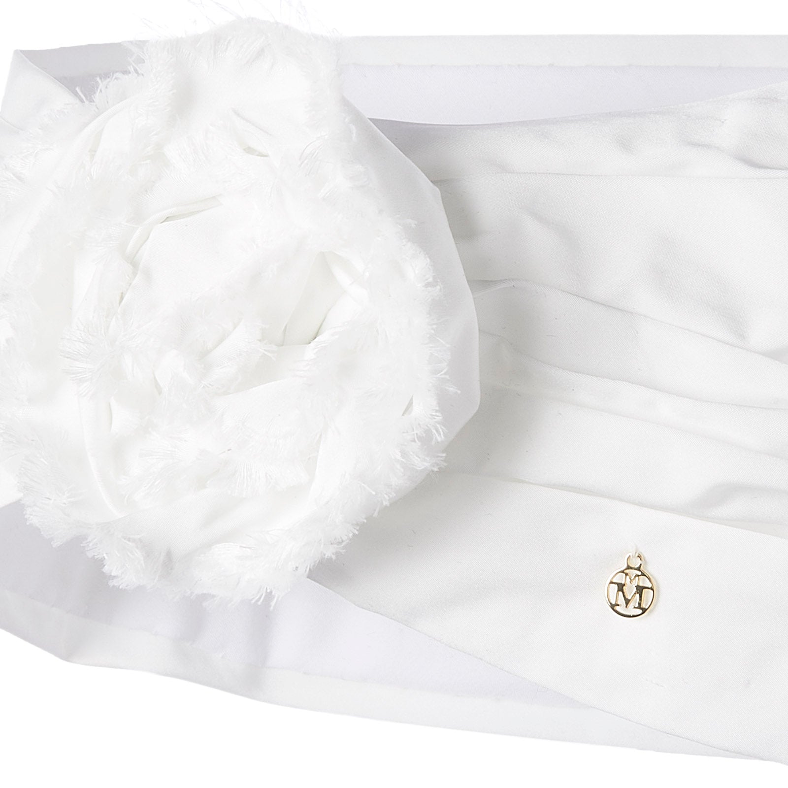 Hiromi - bandeau blanc avec fleur.