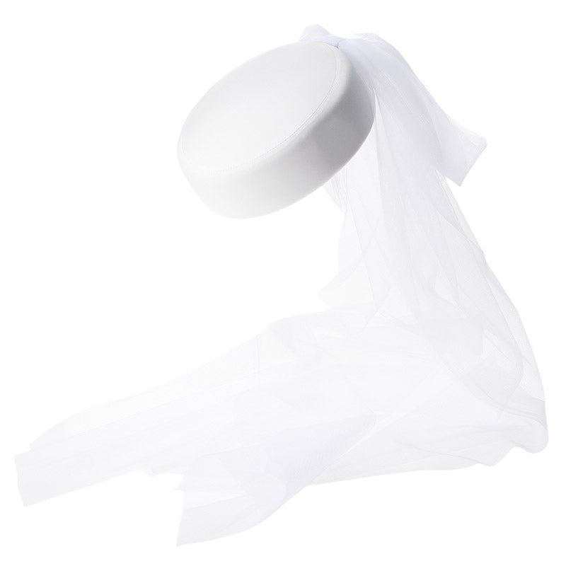 Jacqueline - pillbox en feutre de lapin et taffetas blanc.