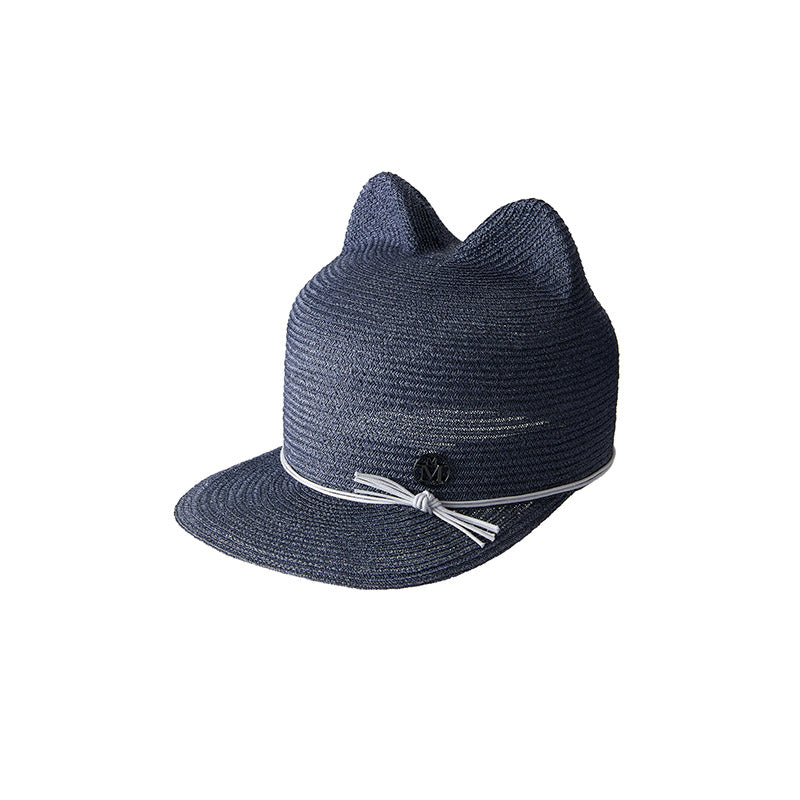 Jamie - casquette en paille navy pour enfant.
