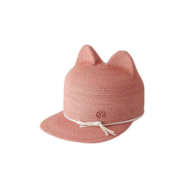 Jamie - casquette en paille rose pour enfant.