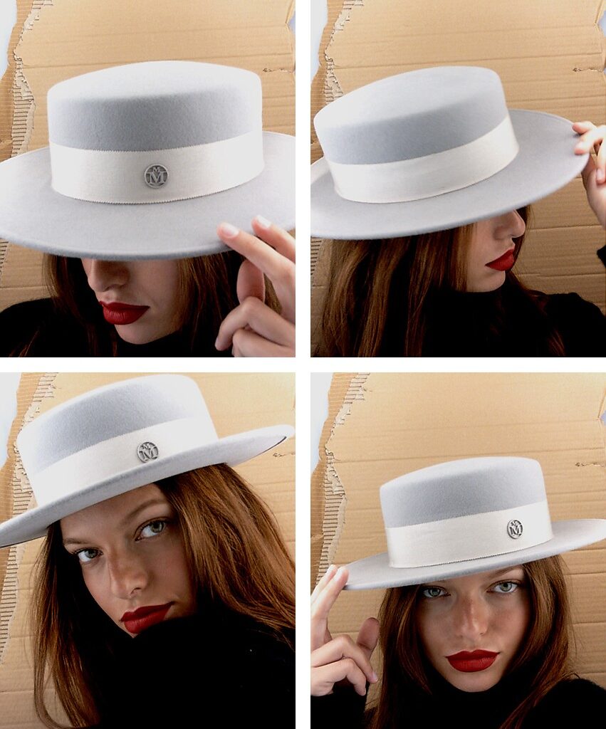 Kiki - canotier en feutre de lapin pearl grey, waterproof.
