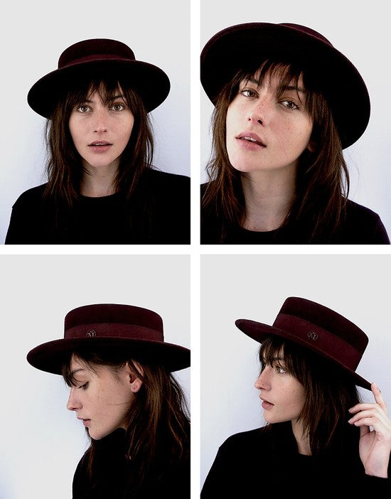 Kiki - canotier en feutre de lapin noir, waterproof.