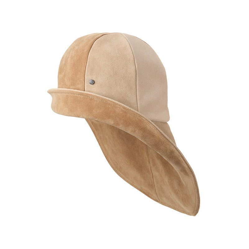 Lily - Chapeau cloche en cuir suédé patchwork.