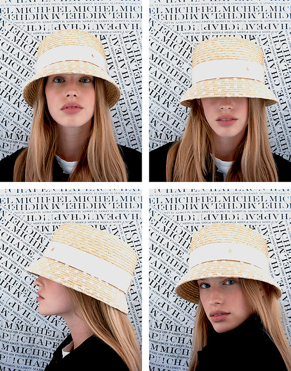 Mini New Kendall - chapeau cloche en paille de blé naturelle.