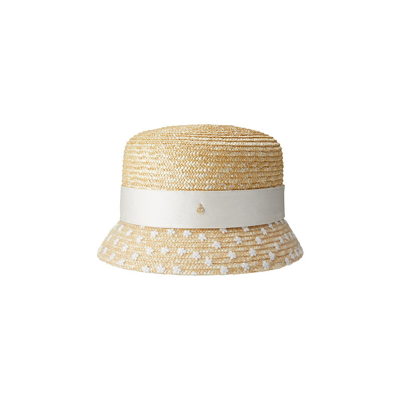 Mini New Kendall - chapeau cloche en paille de blé naturelle.
