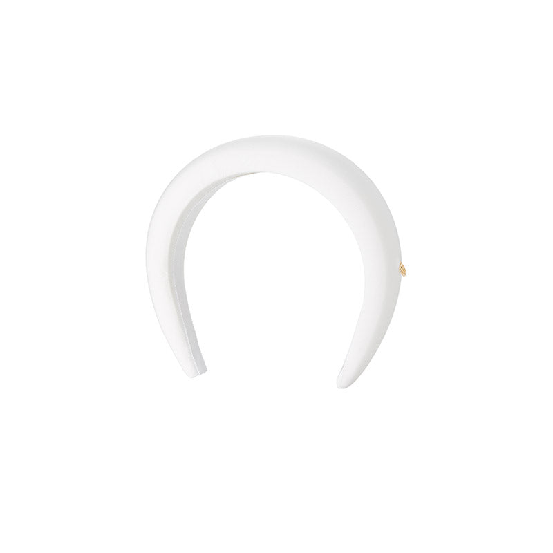 Miwa - serre-tête en taffetas blanc.