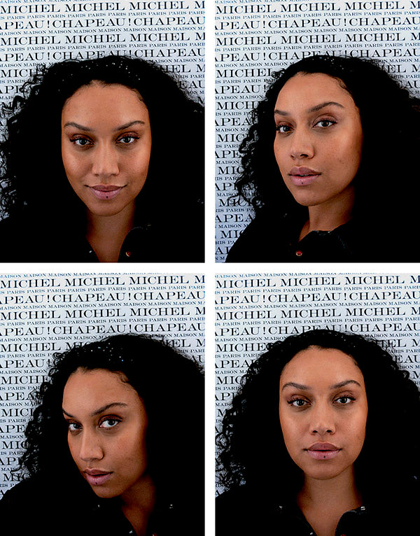 Miwa - Serre-tête en tweed noir orné de sequins.