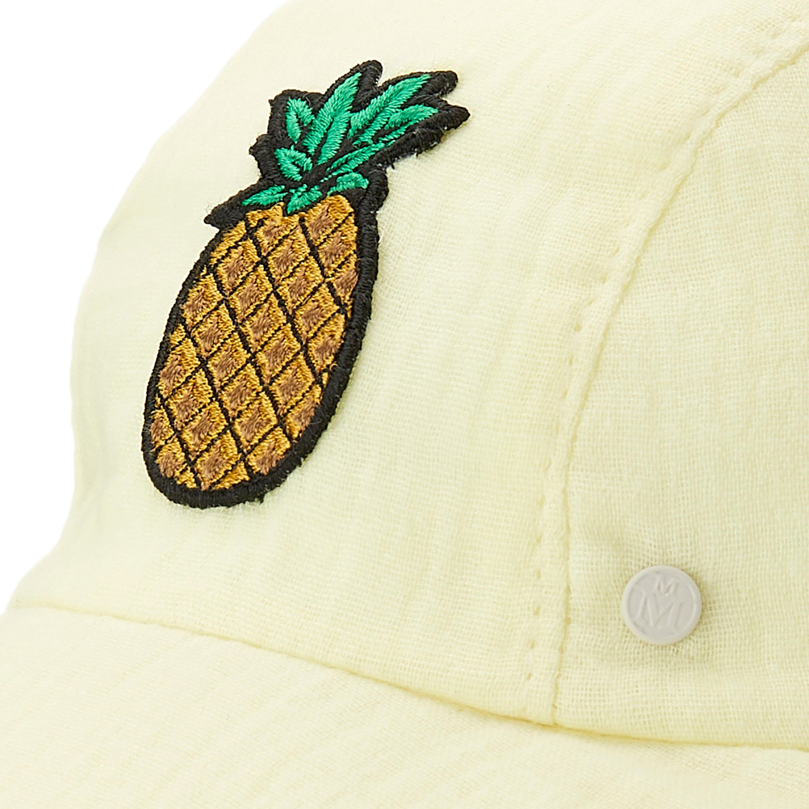 Rais - Casquette en coton jaune pâle avec un patch ananas.