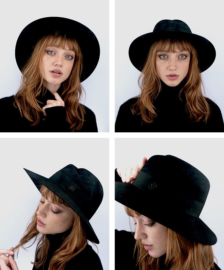 Virginie - fedora waterproof en feutre de lapin noir.