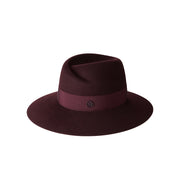Virginie - fedora en feutre de lapin bordeaux, waterproof.