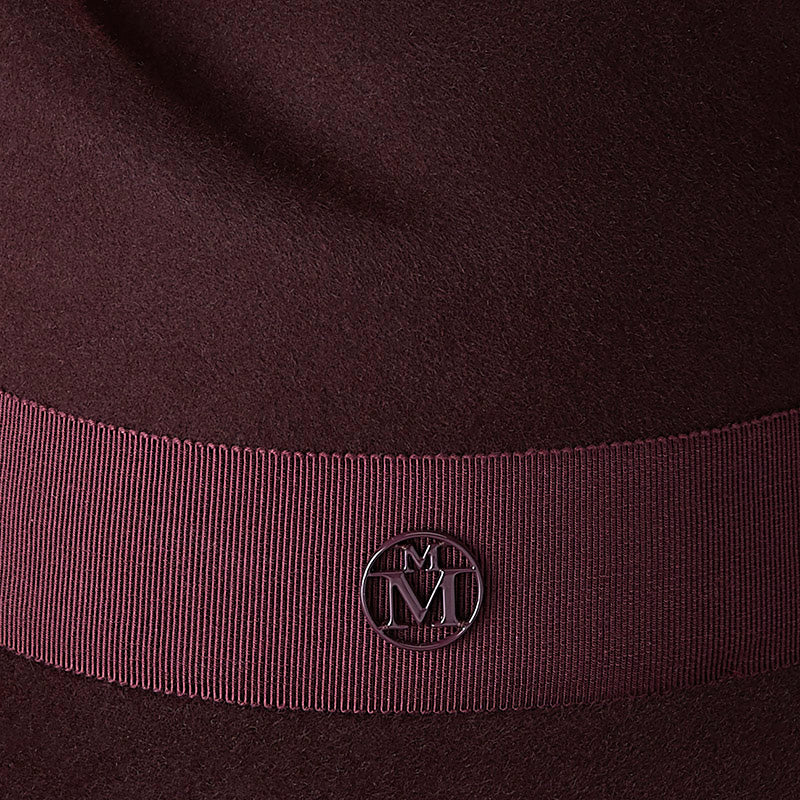 Virginie - fedora en feutre de lapin bordeaux, waterproof.