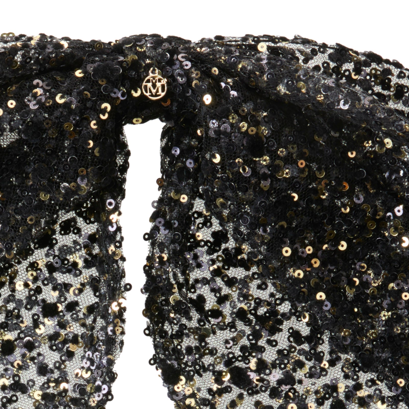 Wendy - Nœud en velours noir orné de sequins.