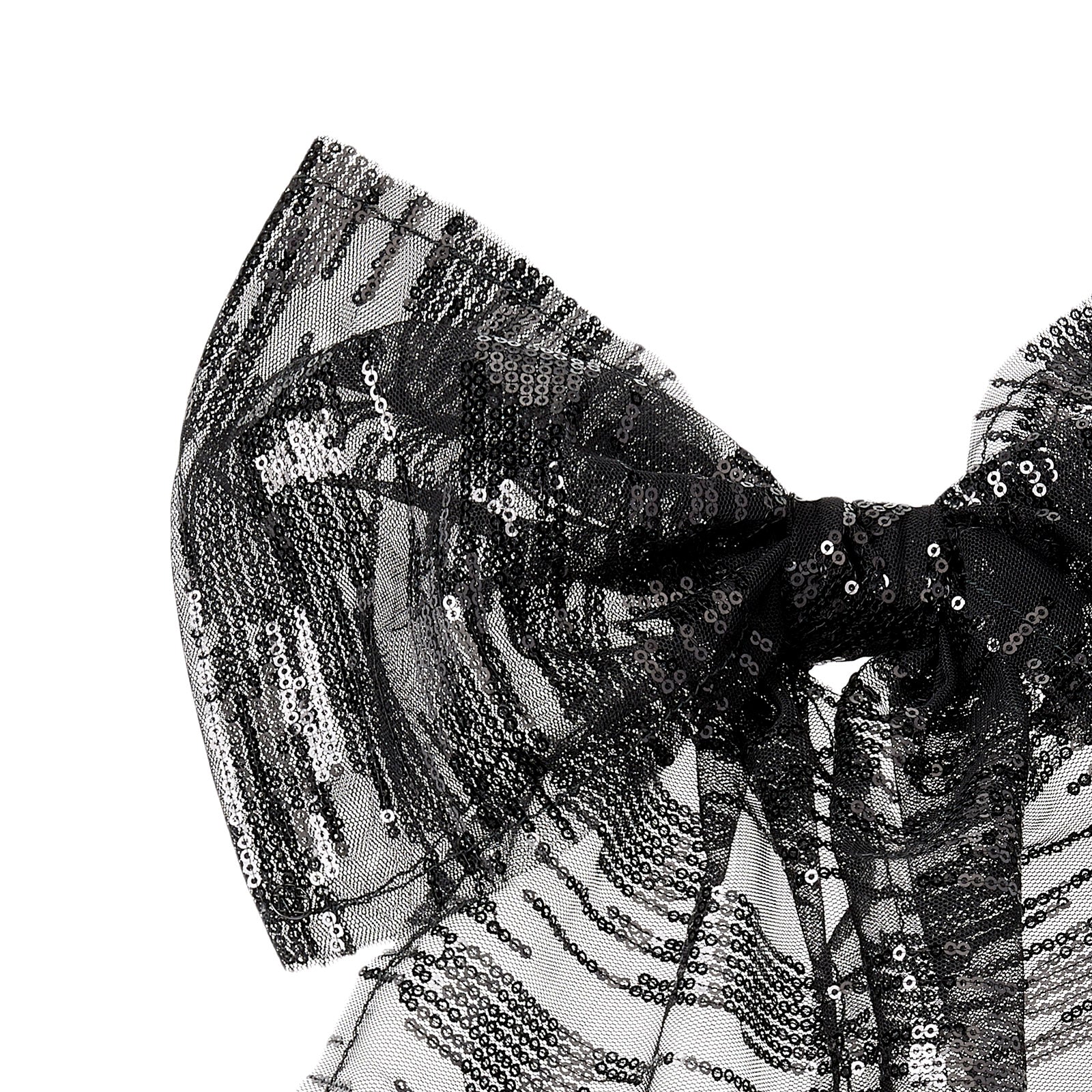 Wicole - barette avec un nœud noir en tulle et sequins