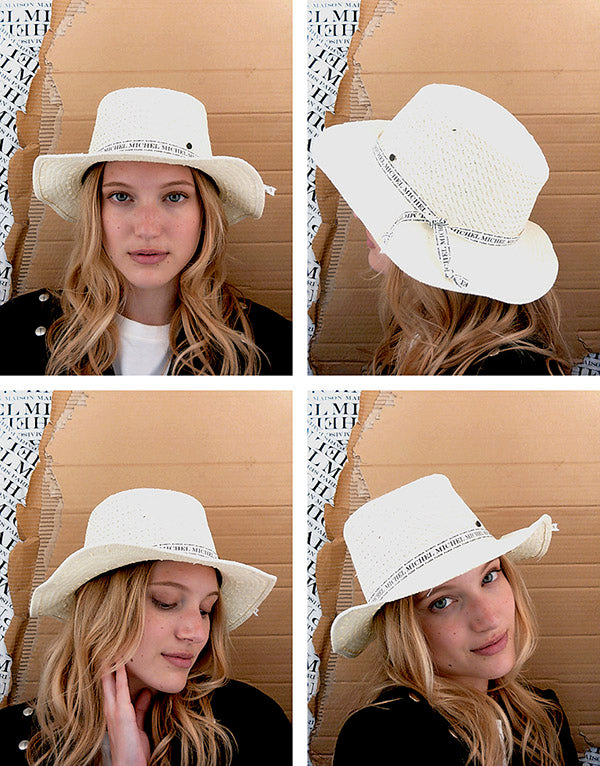 André - chapeau fedora roulable en paille.