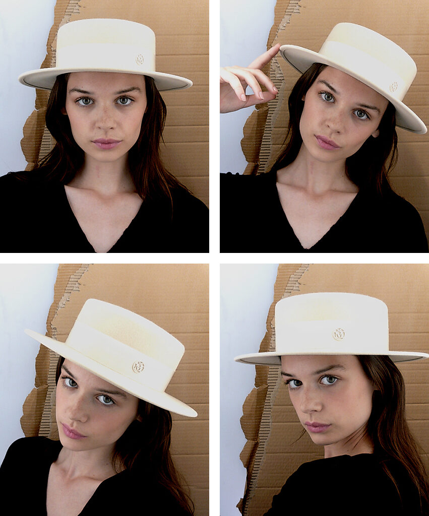 Kiki - canotier en feutre blanc. waterproof.