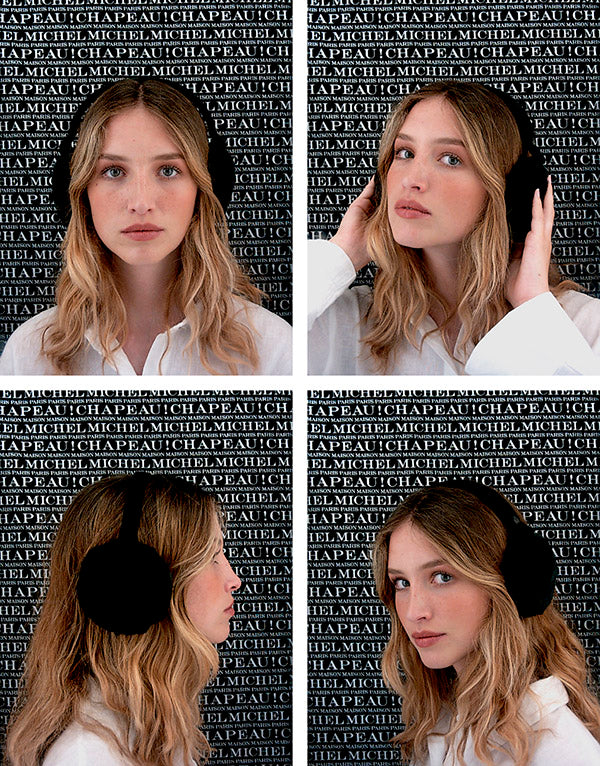 Morgana - Cache-oreilles en fausse fourrure noire.