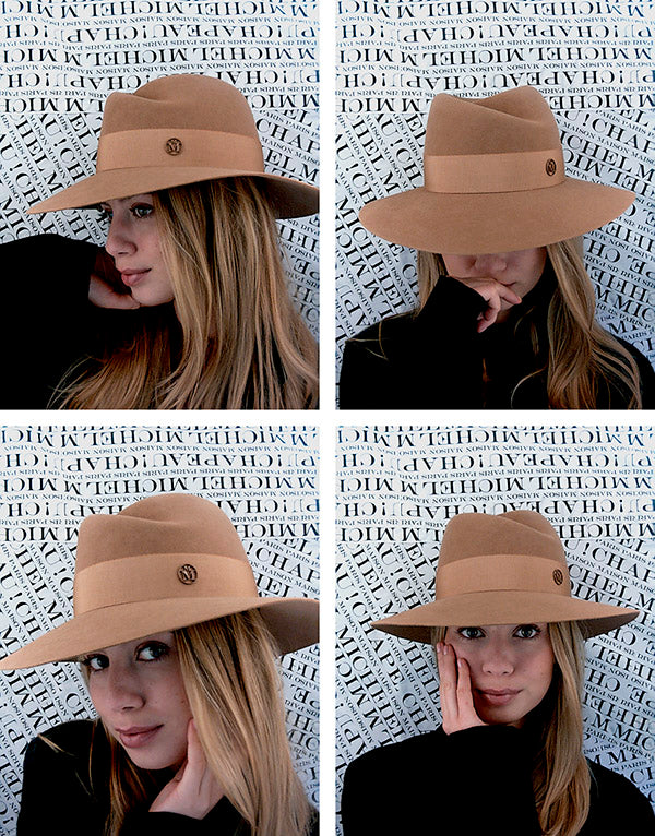 Virginie - fedora en feutre camel et waterproof.
