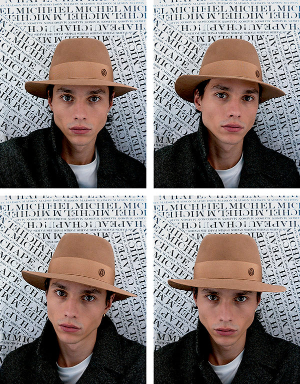 André - fedora en feutre de lapin camel et waterproof.