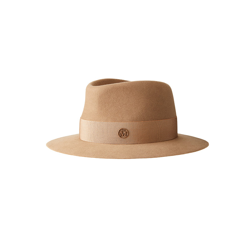 André - fedora en feutre de lapin camel et waterproof.