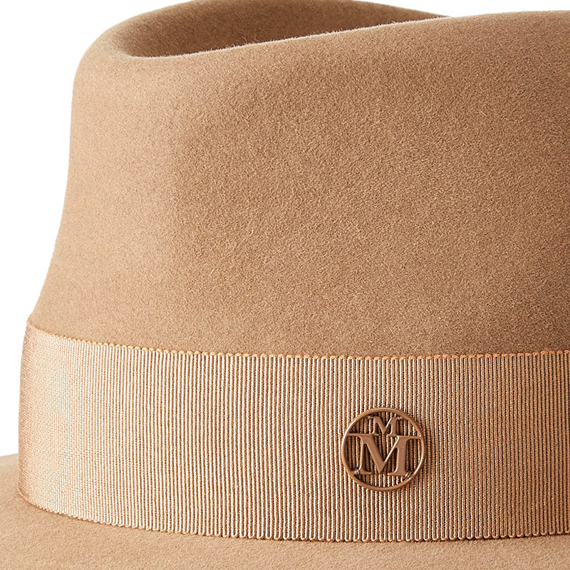 André - fedora en feutre de lapin camel et waterproof.