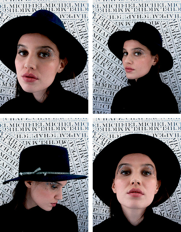 André - chapeau fedora roulable et déperlant en feutre navy.
