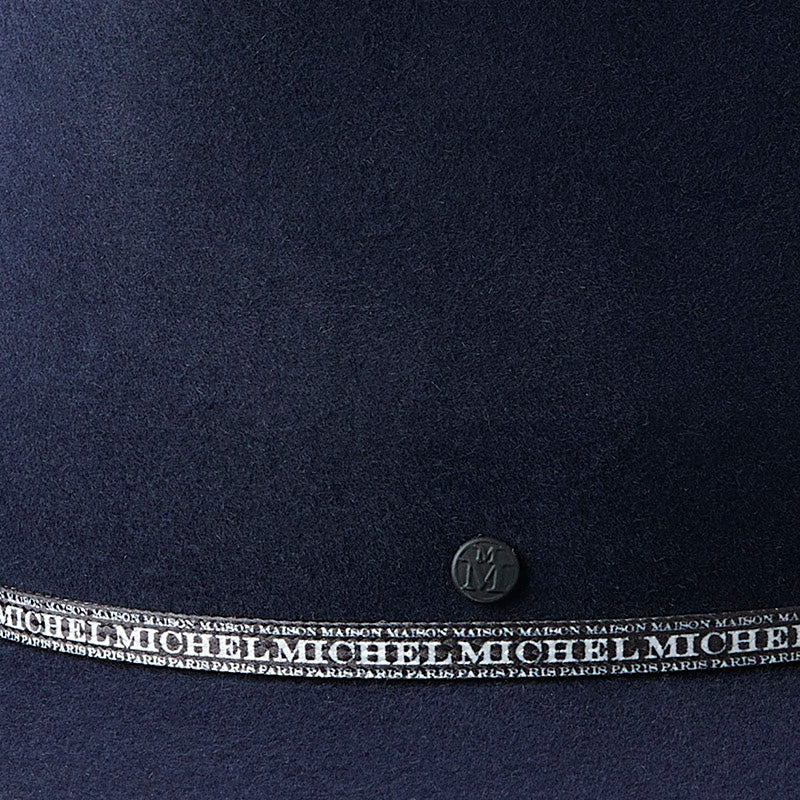 André - chapeau fedora roulable et déperlant en feutre navy.