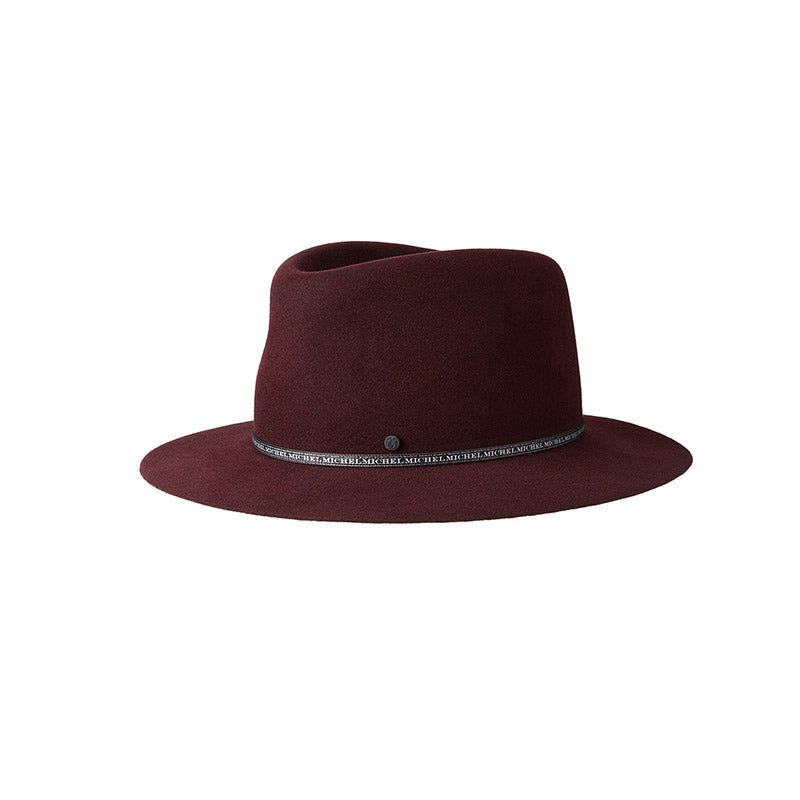 André - chapeau fedora roulable et déperlant en feutre bordeaux.