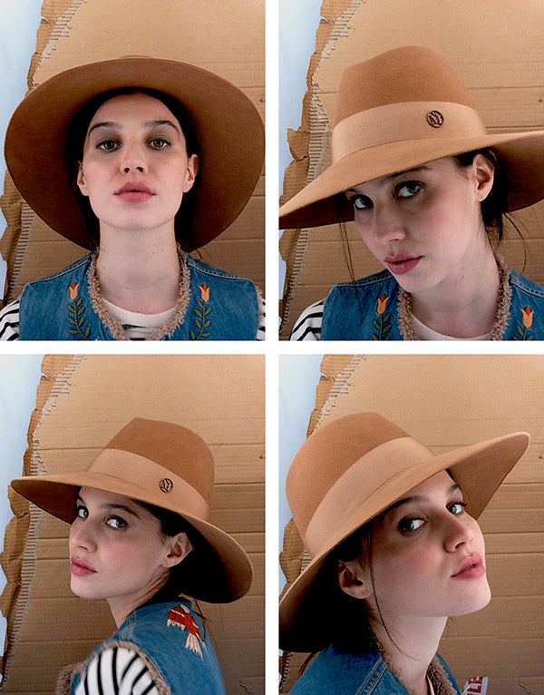 Kate - fedora en feutre de lapin camel et waterproof.