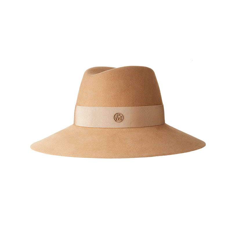 Kate - fedora en feutre de lapin camel et waterproof.