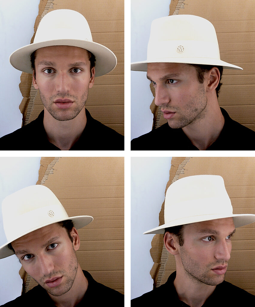 André - fedora en feutre blanc waterproof.