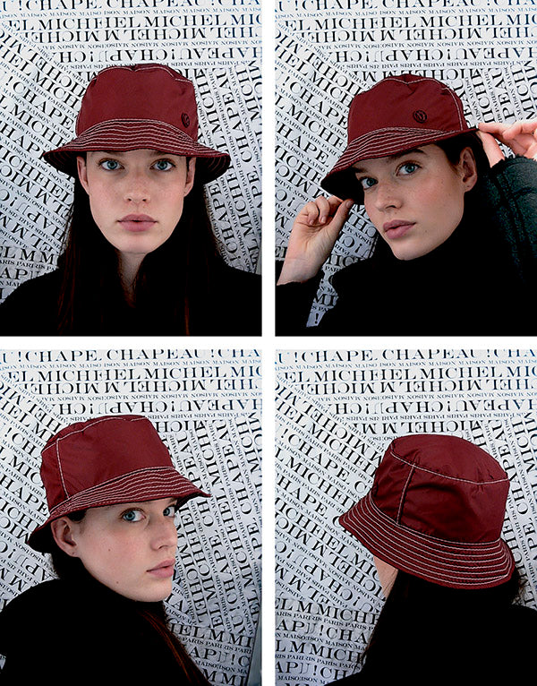 Jason - bob pliable en nylon bordeaux, waterproof.
