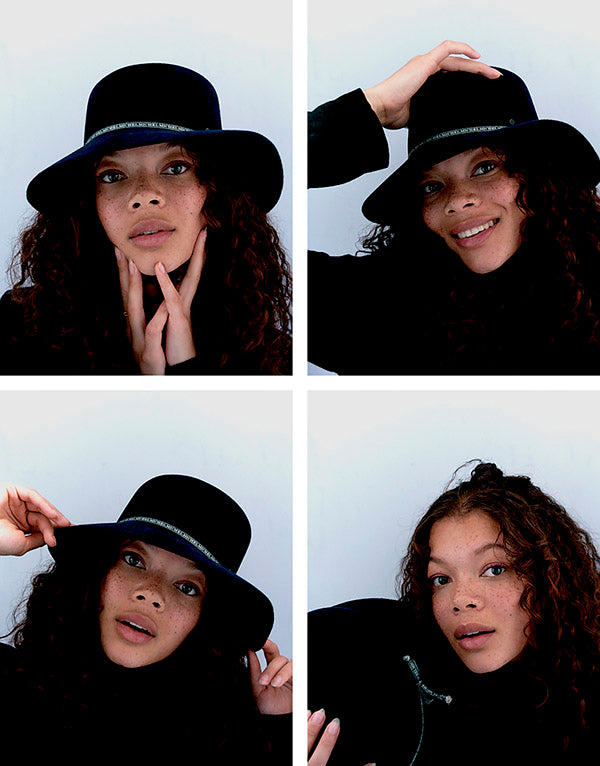 New Kendall - chapeau cloche roulable et déperlant en feutre navy.