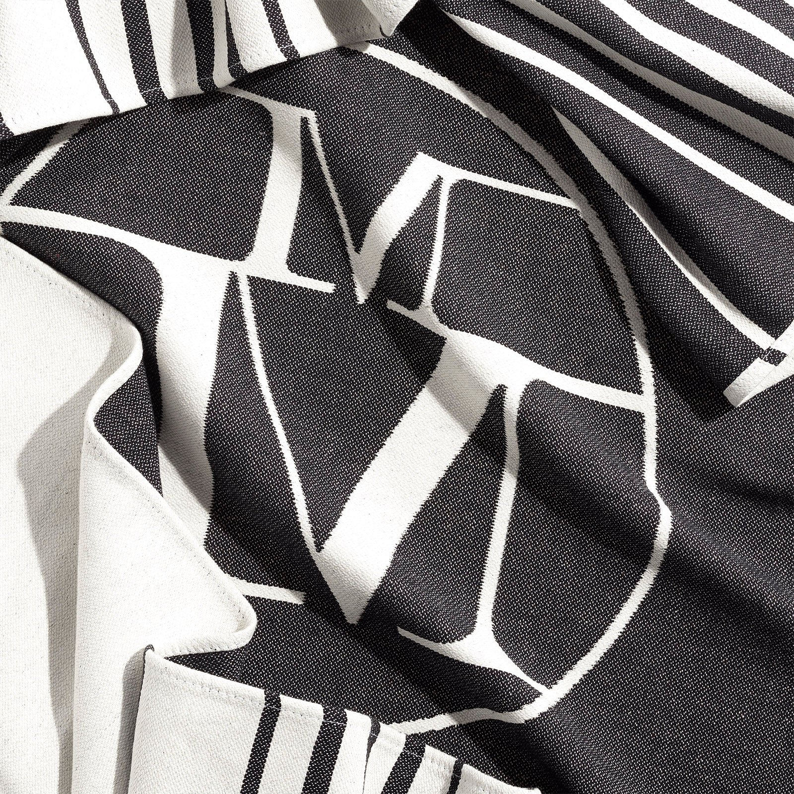 Aida - Fouta en coton noir et beige