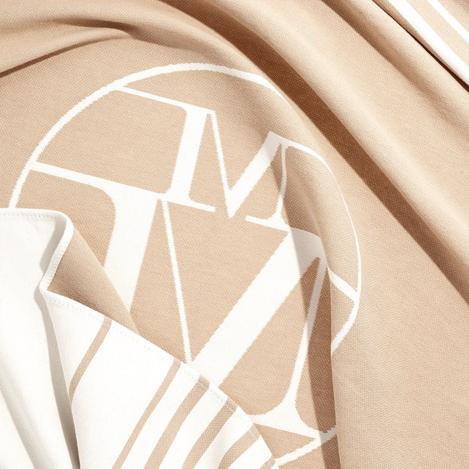 Aida - Fouta en coton camel et beige