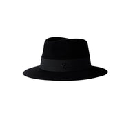 André - fedora en feutre de lapin noir, waterproof.