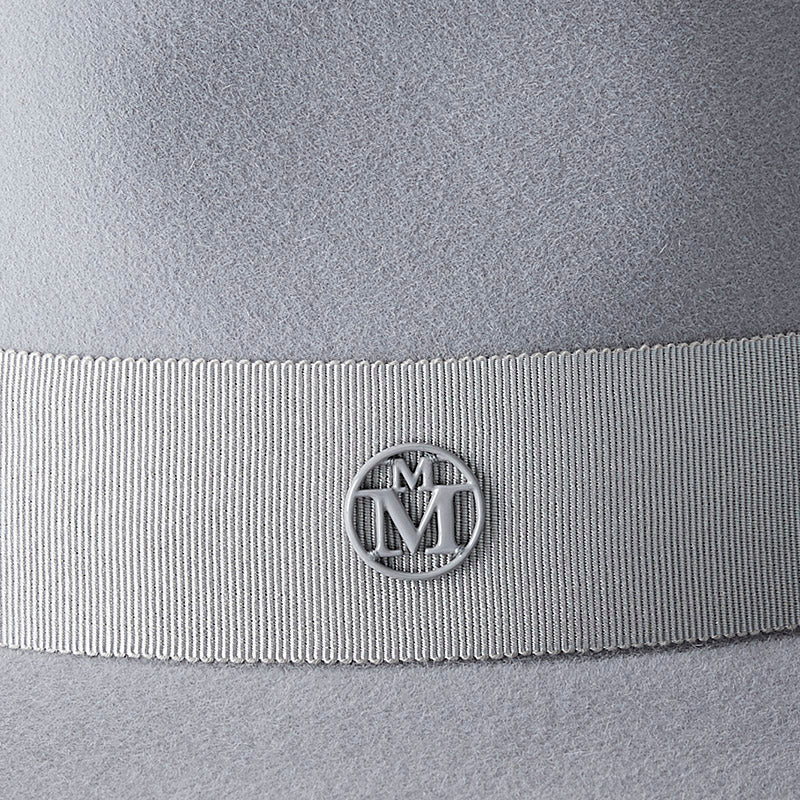 André - fedora en feutre de lapin pearl grey, waterproof.