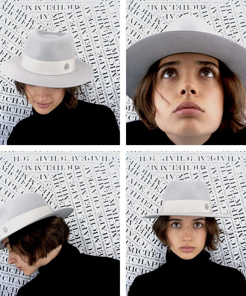 André - fedora en feutre de lapin pearl grey, waterproof.