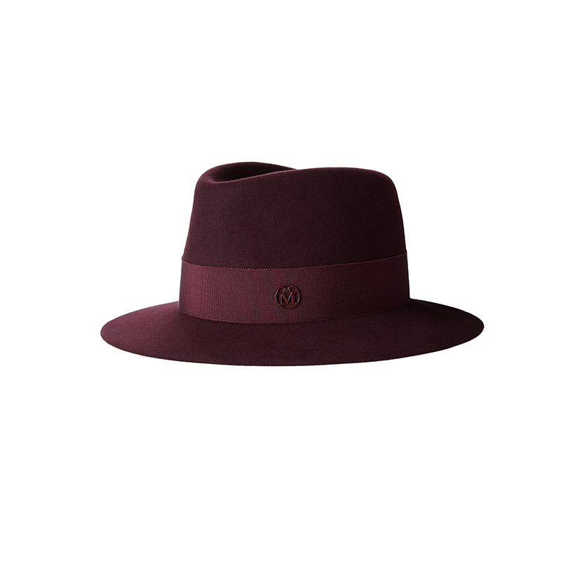 André - fedora en feutre de lapin bordeaux, waterproof.