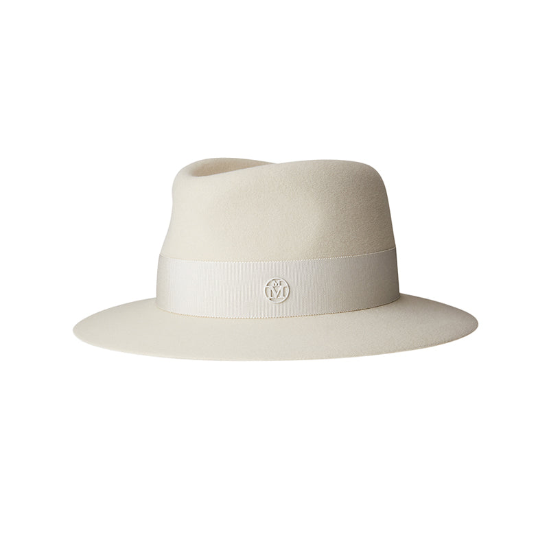 André - fedora en feutre blanc waterproof.